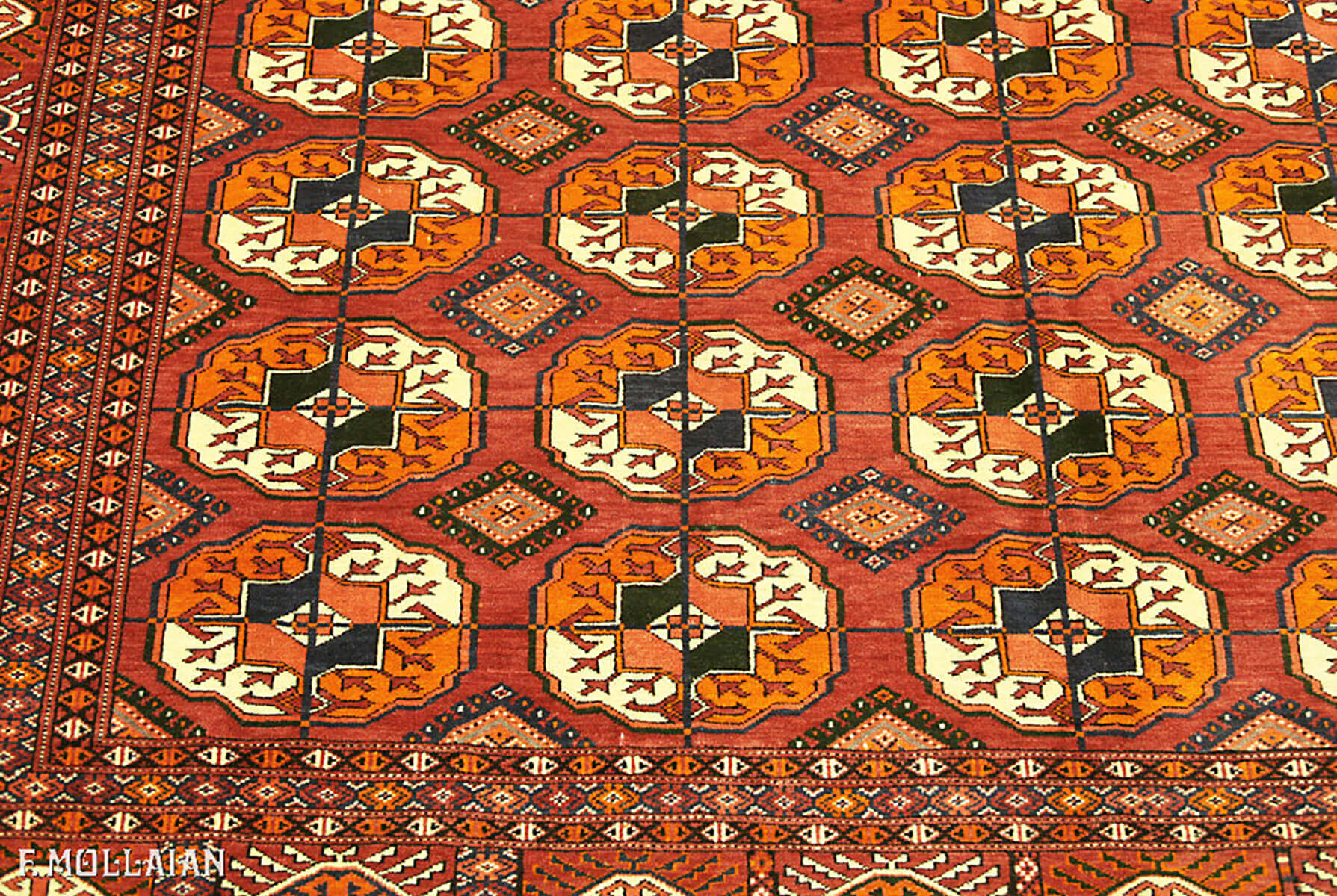 Semi-Antique Turkmen Bukhara (Russian) Carpet n°:25680082